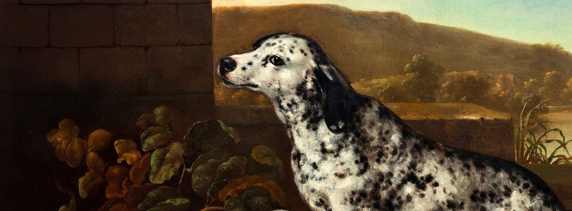Historic painting of a Dalmatian