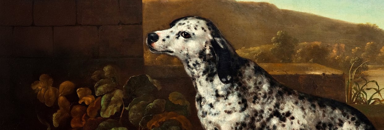Historic painting of a Dalmatian