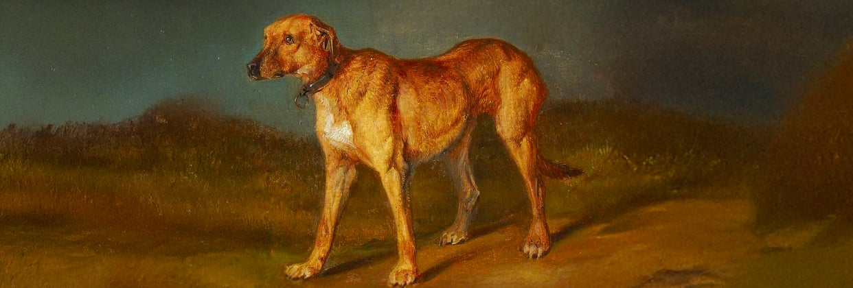 A Rhodesian Ridgeback painting.