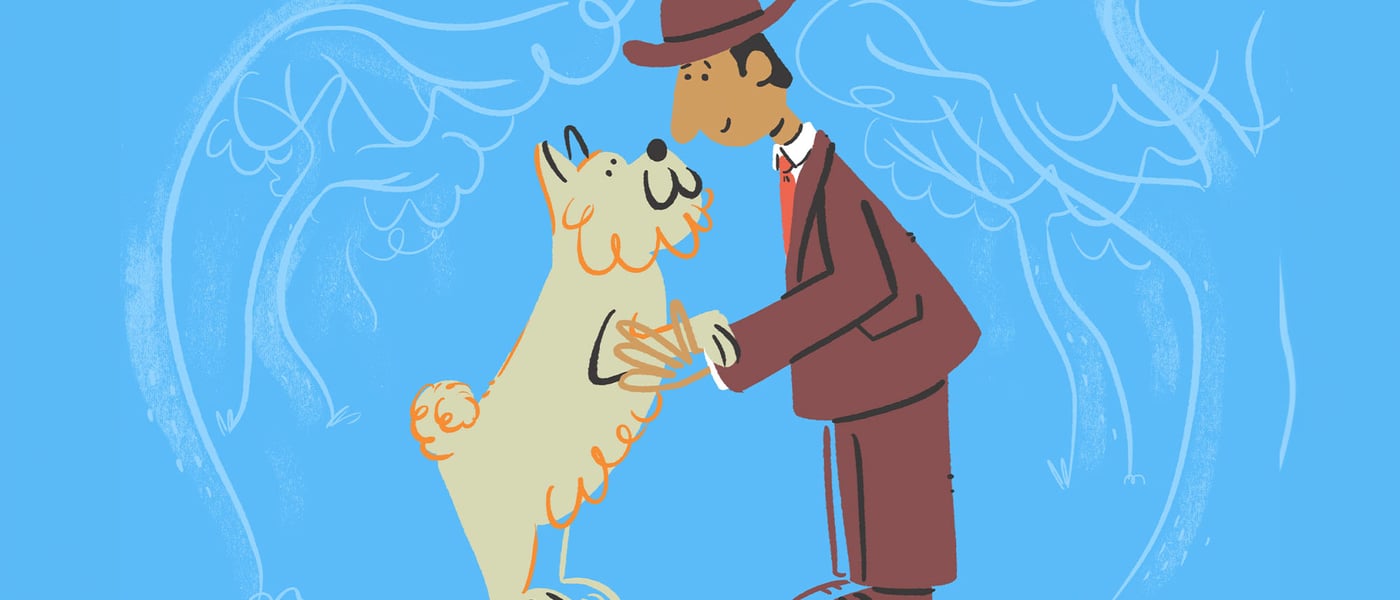 illustration of hachi and owner