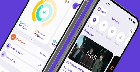 Two phones each showing a screenshot of the Biscuit app