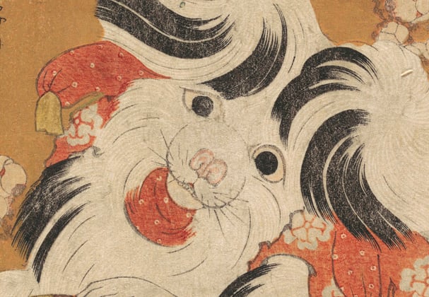 A historic painting of a Shih Tzu.