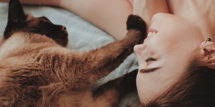 A woman and her cat